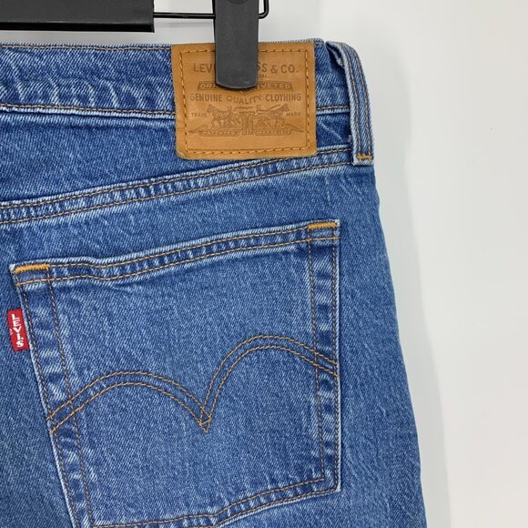 Levis Jeans Wedgie Straight Button Fly Blue Denim High Rise Cotton - Picture 9 of 13